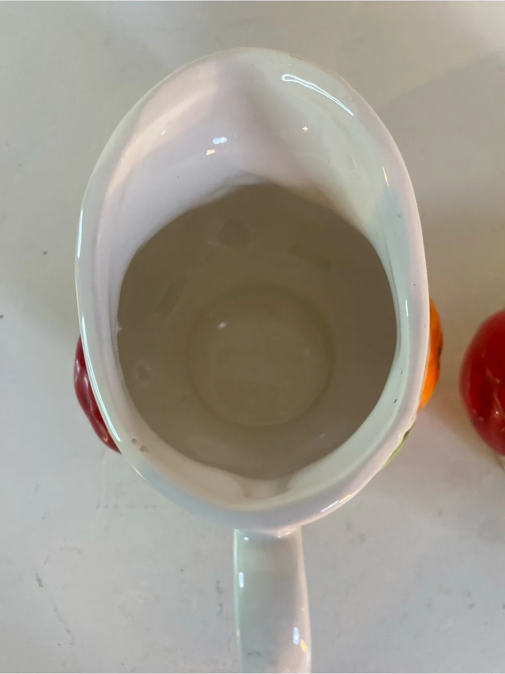 Vintage Fred Roberts Ceramic Fruit & Daisy Creamer Pitcher & Covered Sugar Bowl